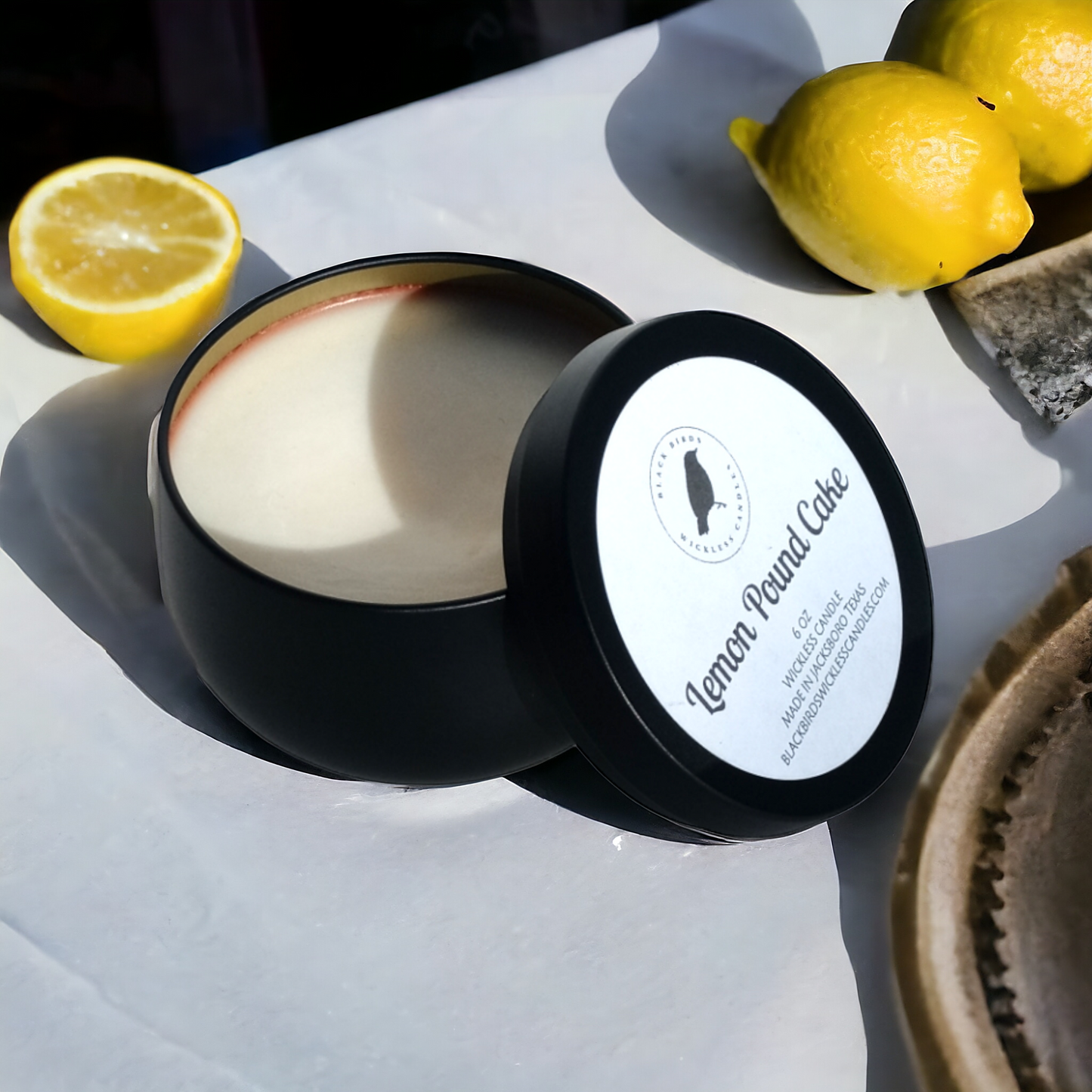 Lemon Pound Cake Soy & Beeswax Wickless Candle 6 oz.
